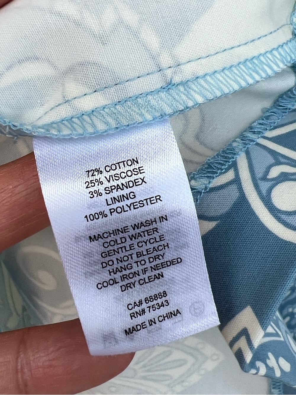 Camila Coelho mini patterned studded dress blue white silver size 8 - Picture 7 of 13